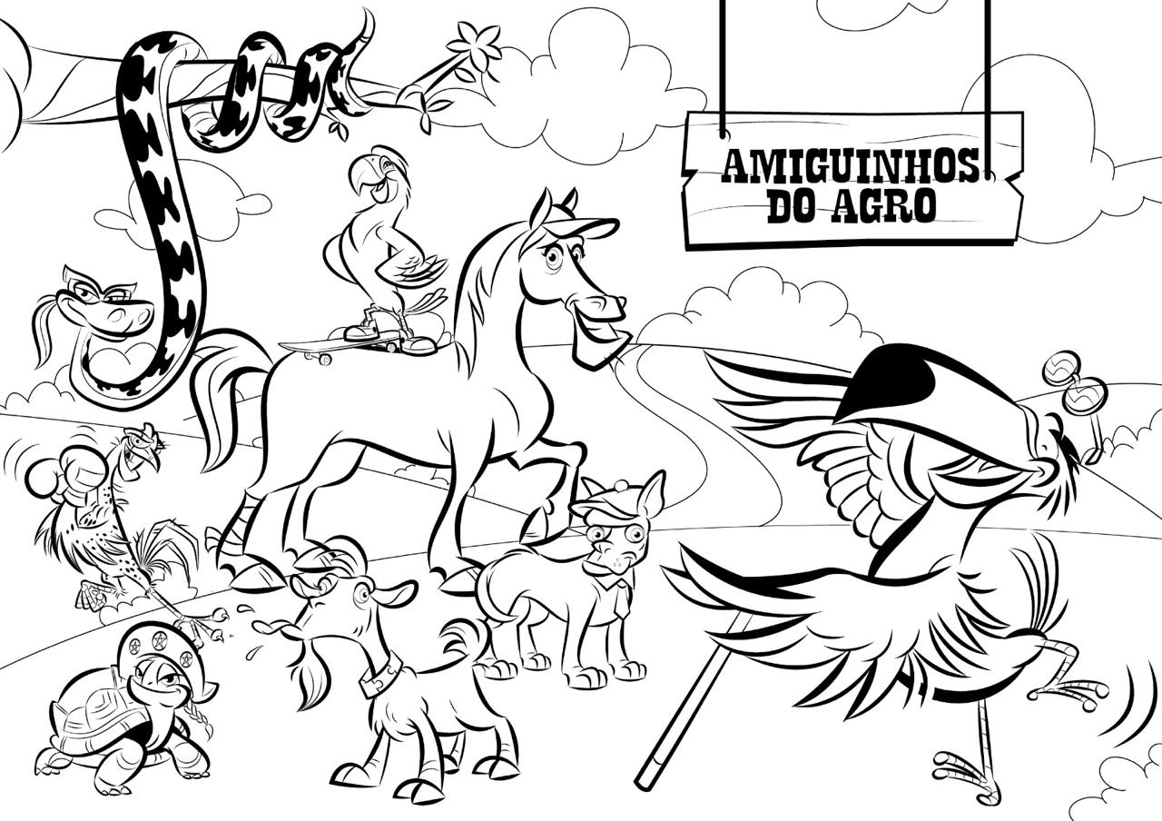 Amiguinhos do Agro para colorir