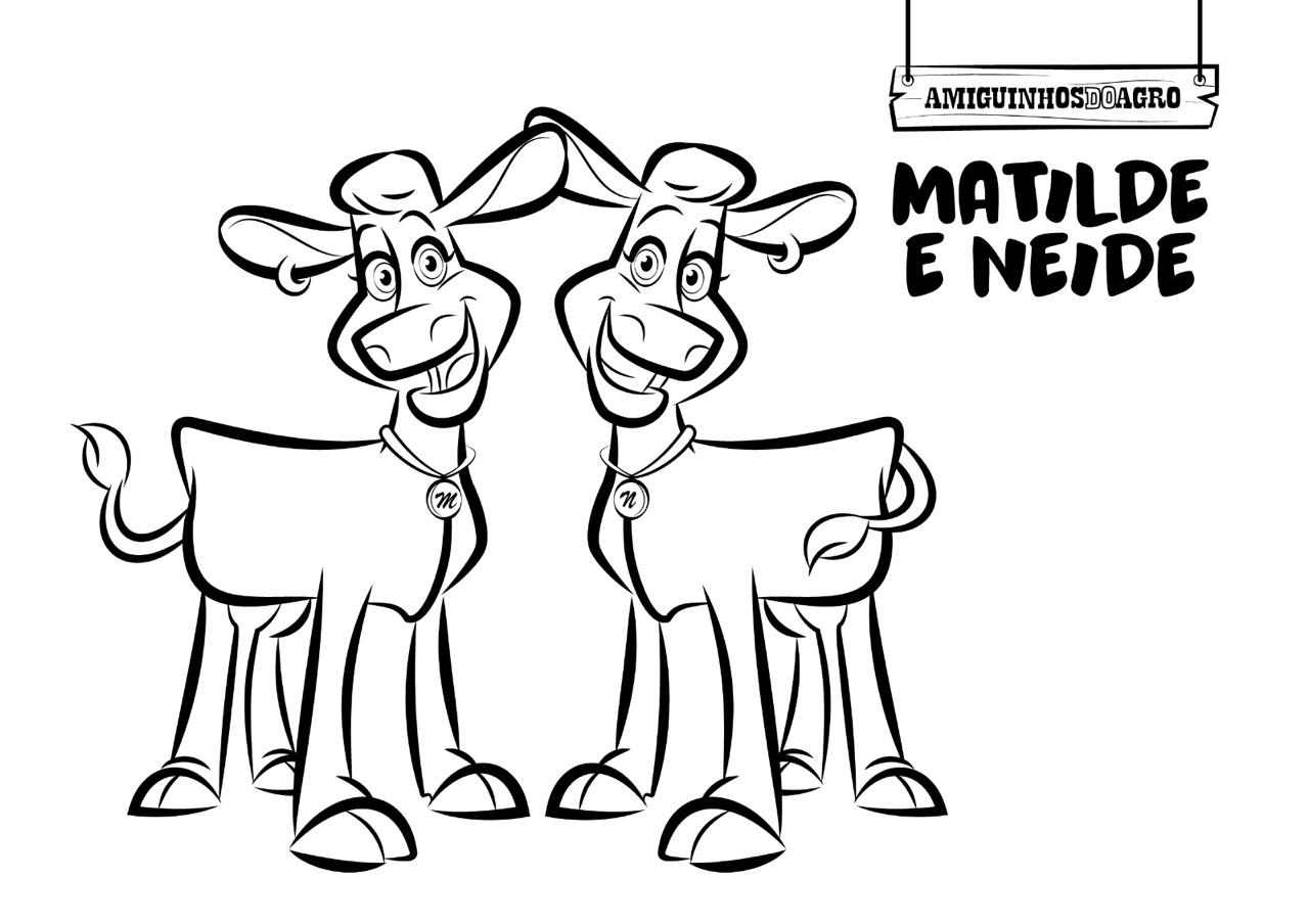 Matilde e Neide para colorir